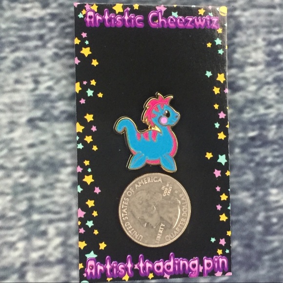 Plesiosaur 1 inch soft enamel lapel pin - Picture 2 of 2